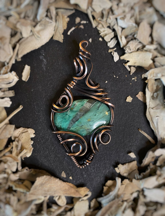 Landscape Copper Smithsonite Pendant