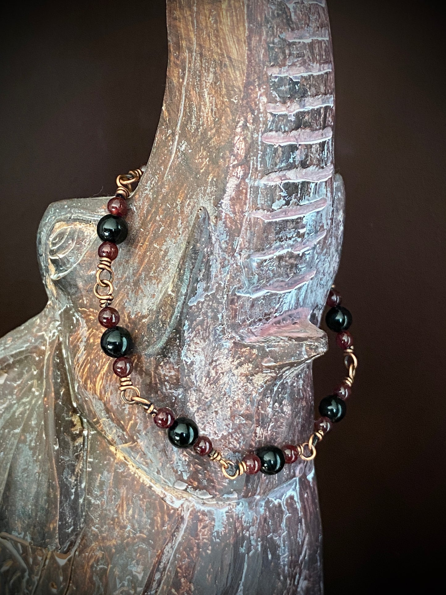 Black Tourmaline & Garnet Bracelet