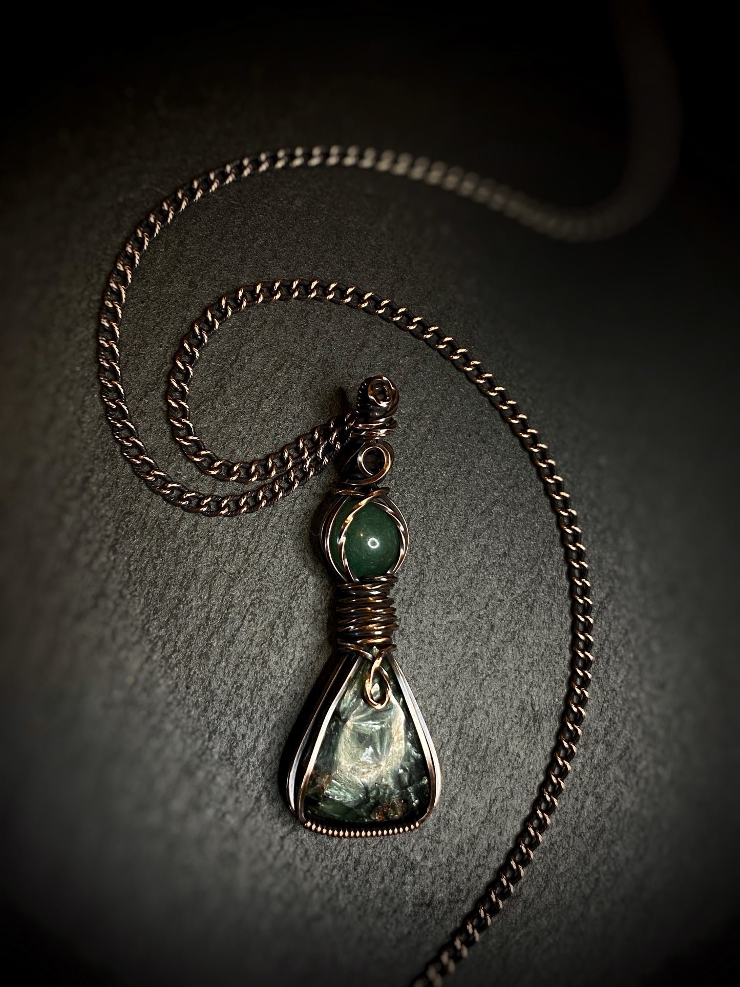 Seraphinite & Green Aventurine Copper Necklace