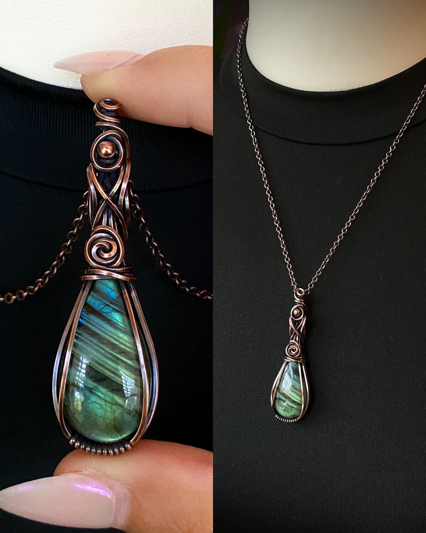 Striped Labradorite Necklace | Signature Wrap