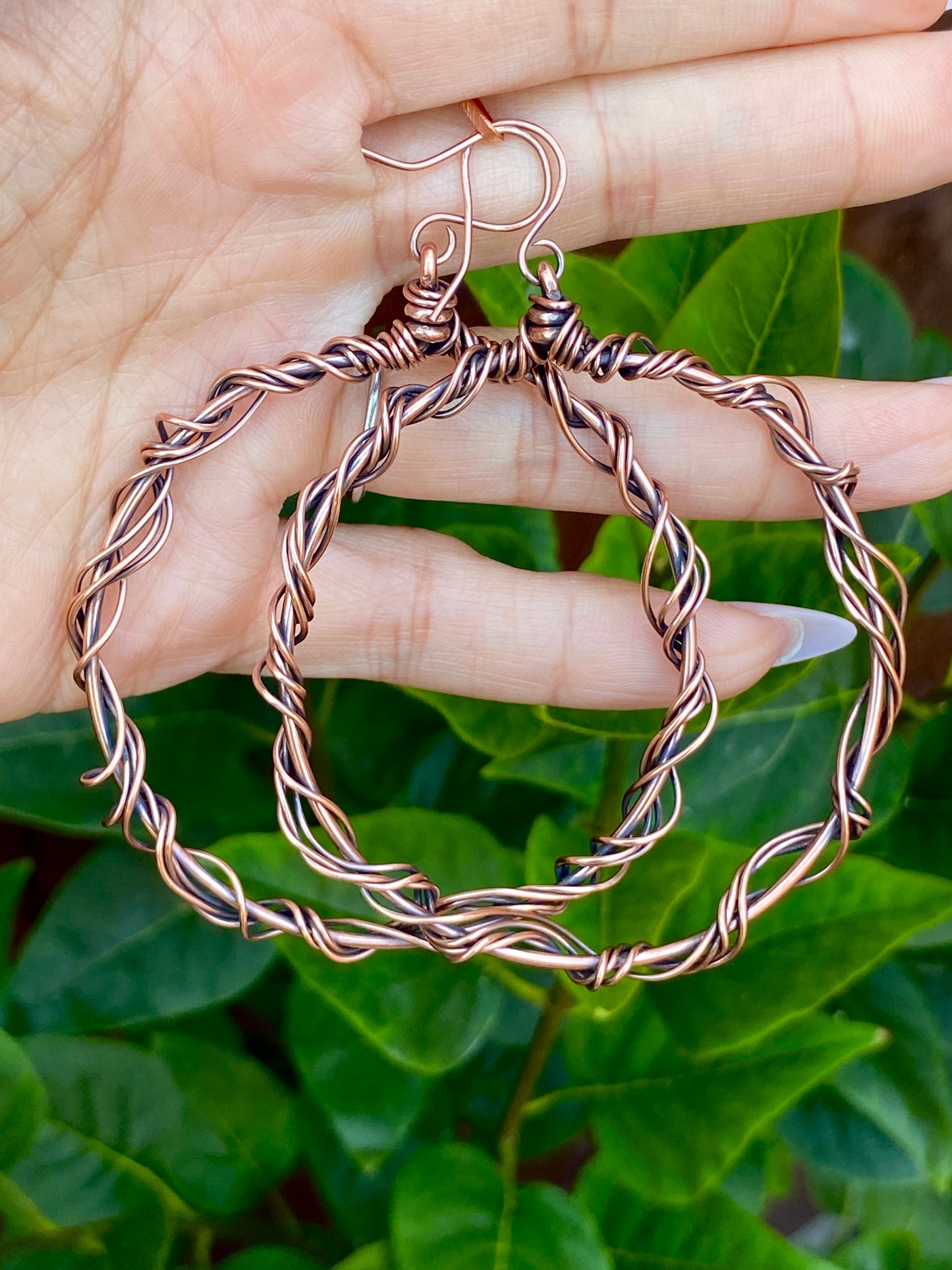 Large Copper Hoop Earrings