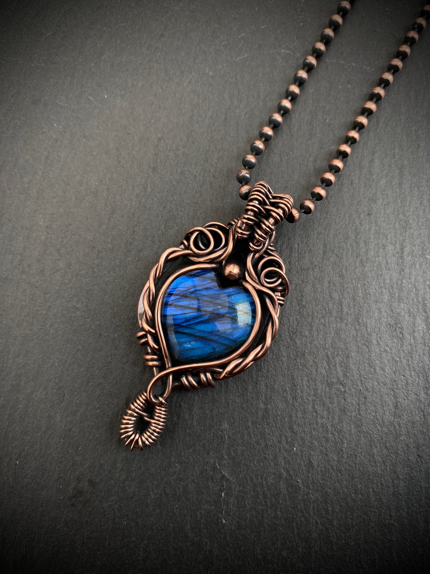 Blue Labradorite Heart Necklace