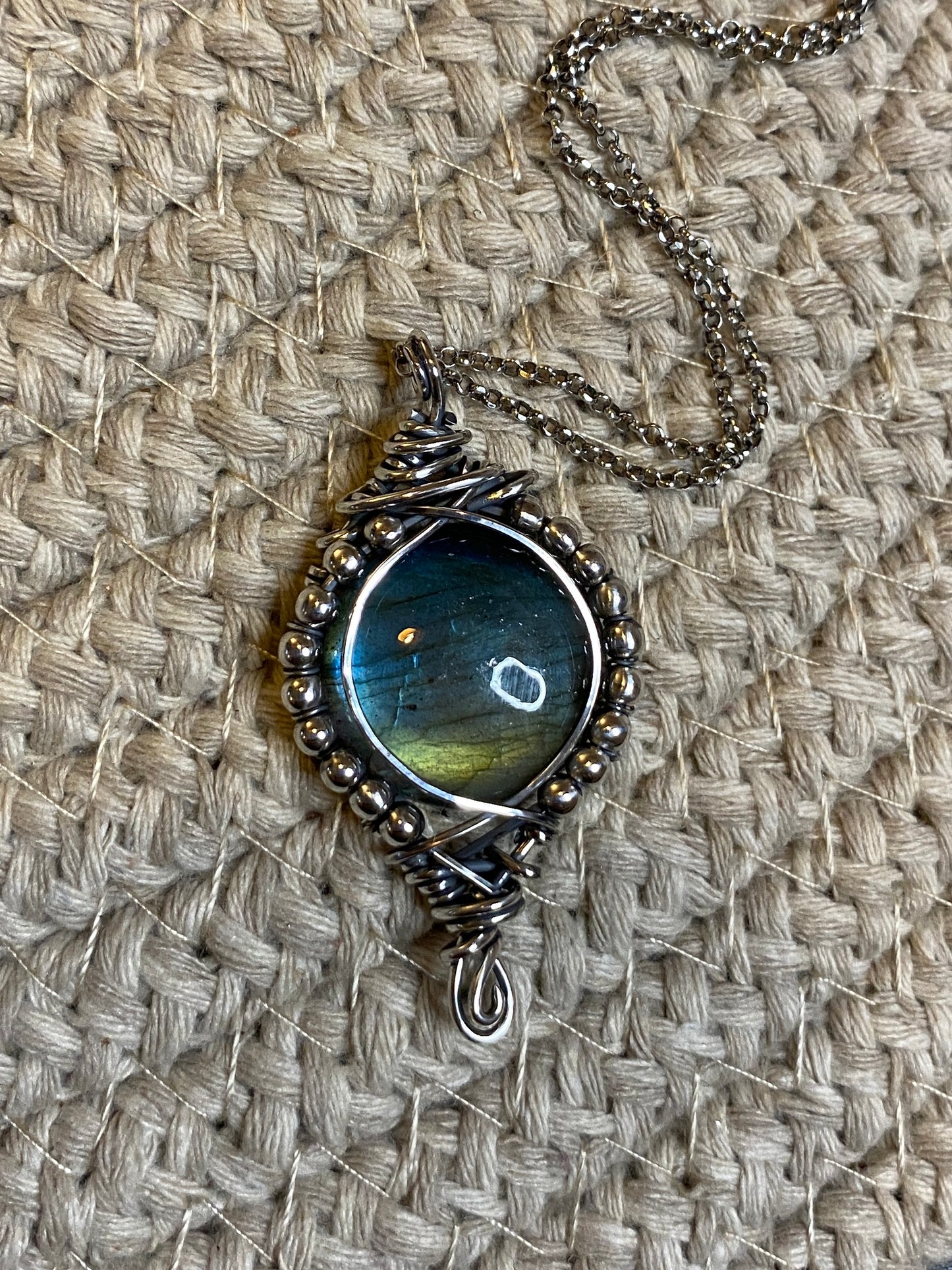 Gorgeous Labradorite Sterling Silver Necklace