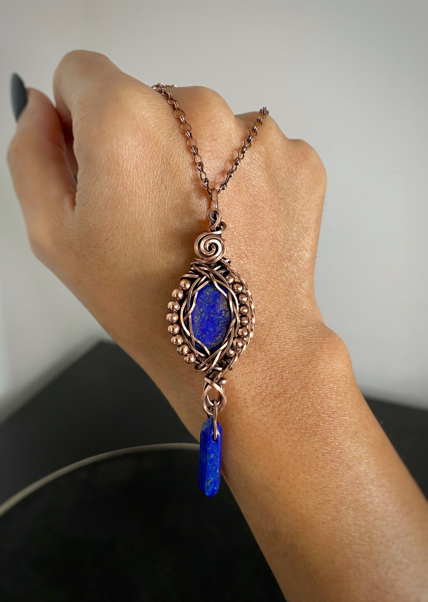 Lapis Lazuli Solid Copper Necklace