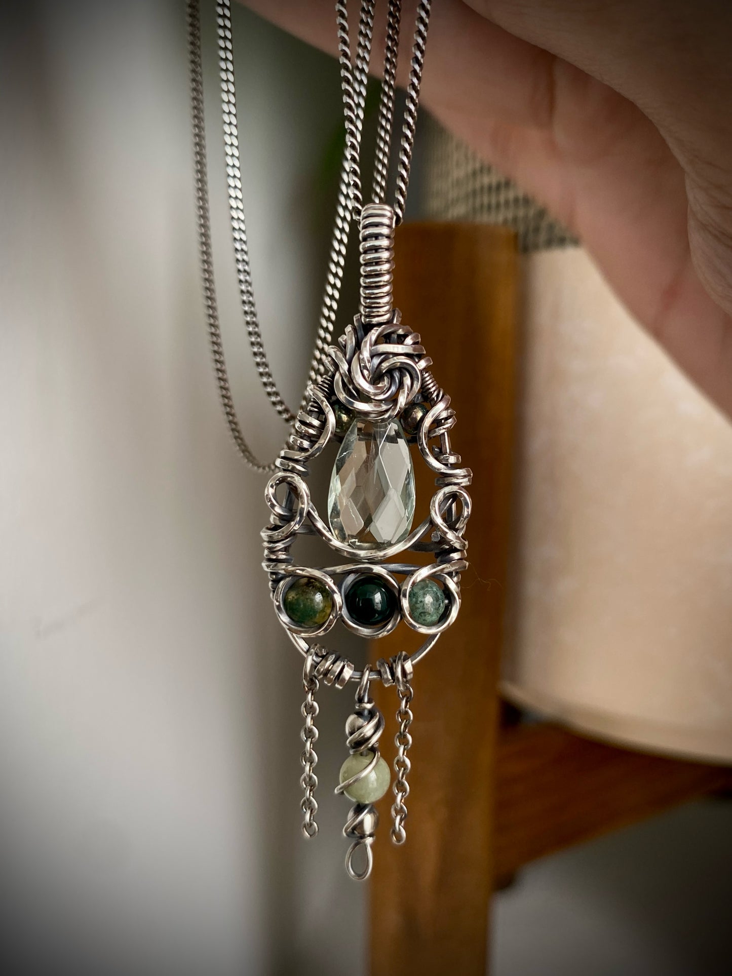 Prasiolite & Indian Agate Necklace