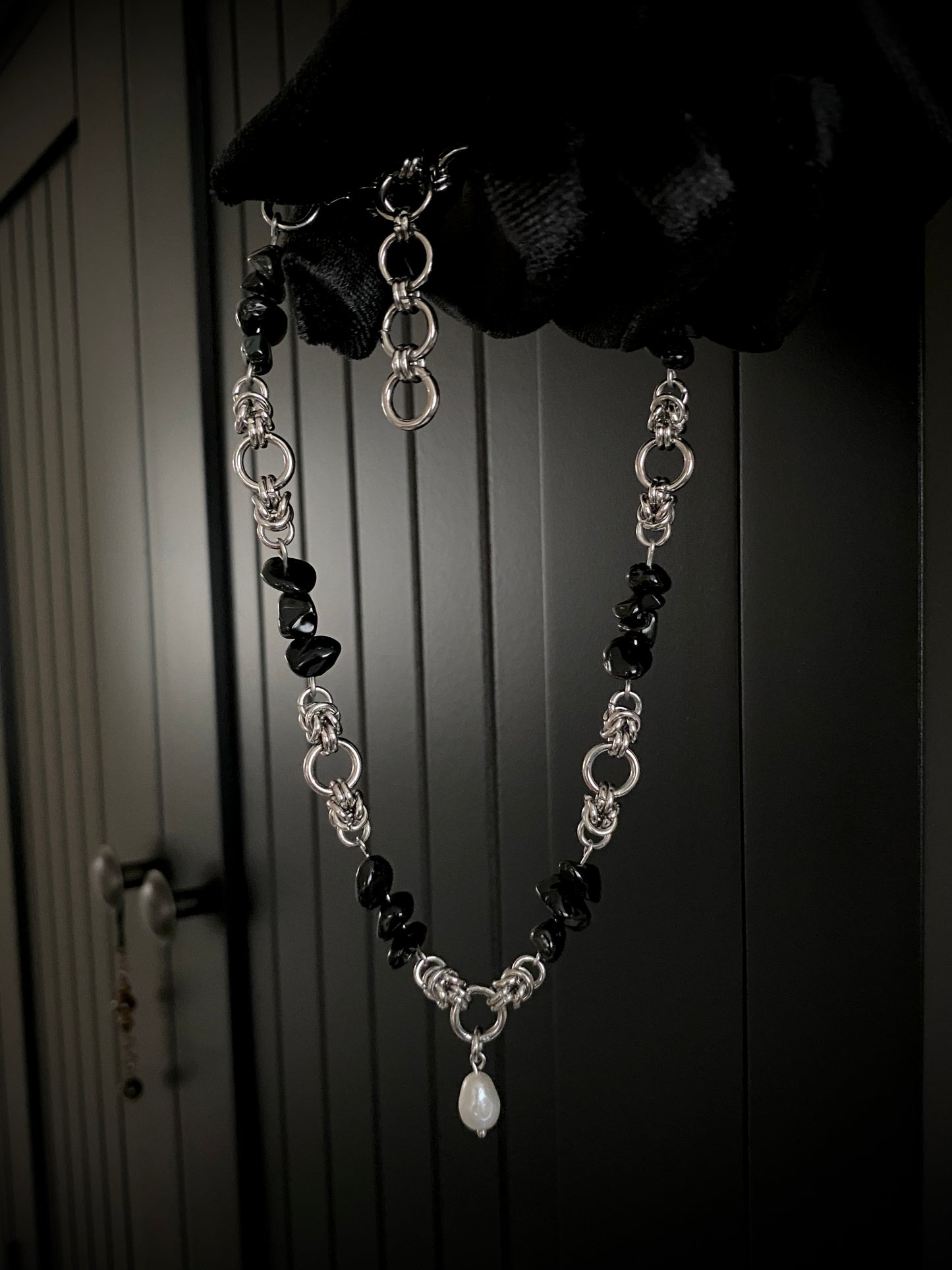 Black Obsidian | Fresh Water Pearl Choker