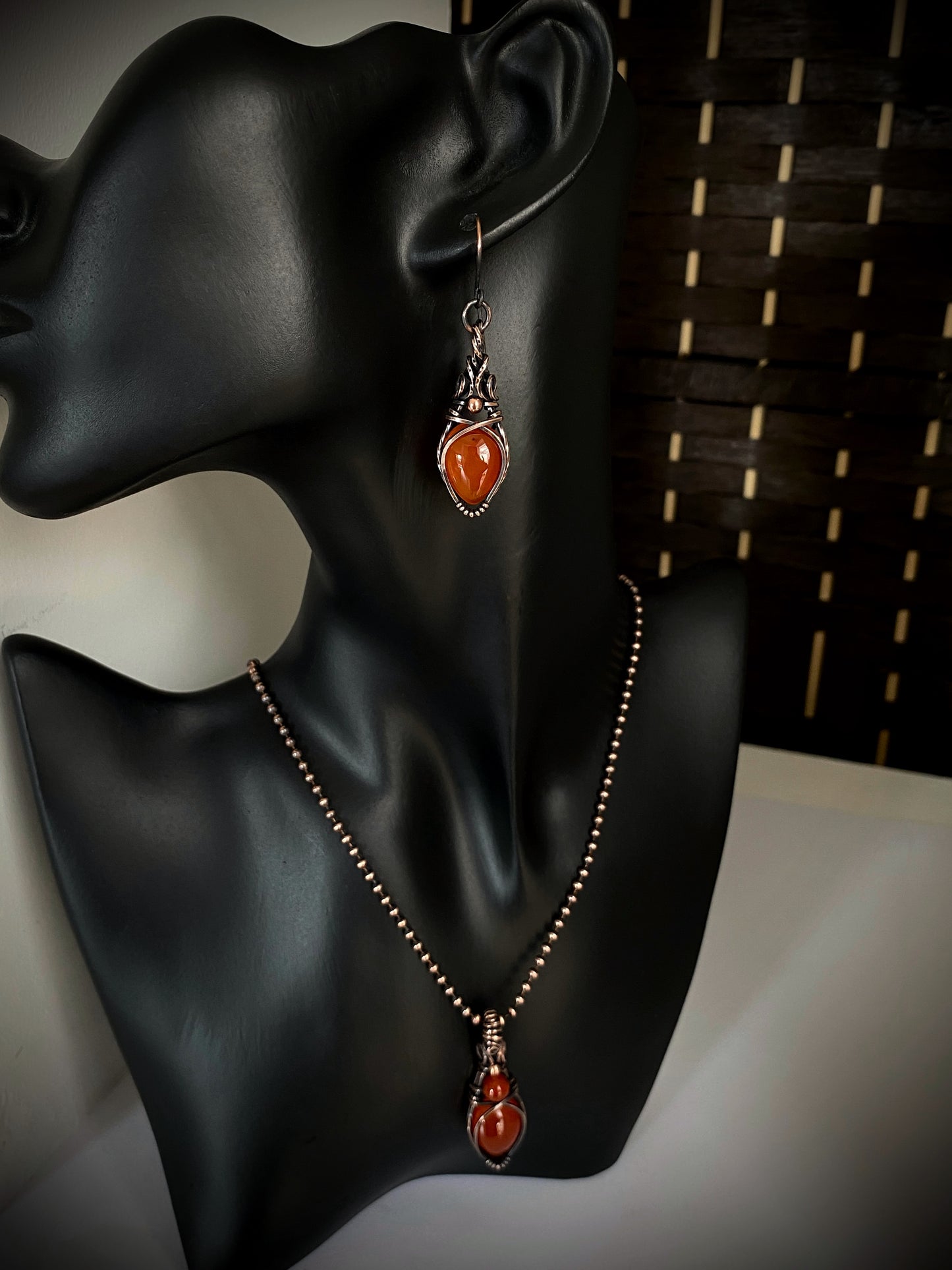 Carnelian Necklace & Earring Set