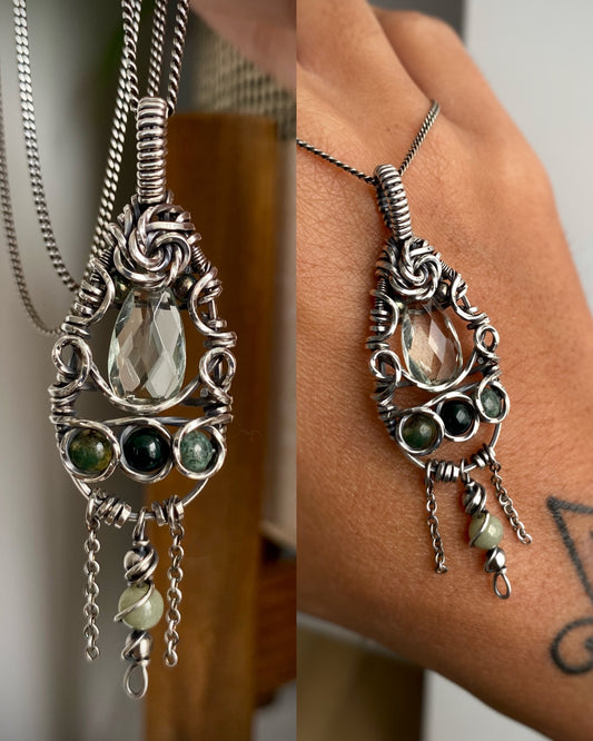 Prasiolite & Indian Agate Necklace