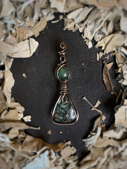 Seraphinite & Green Aventurine Copper Necklace