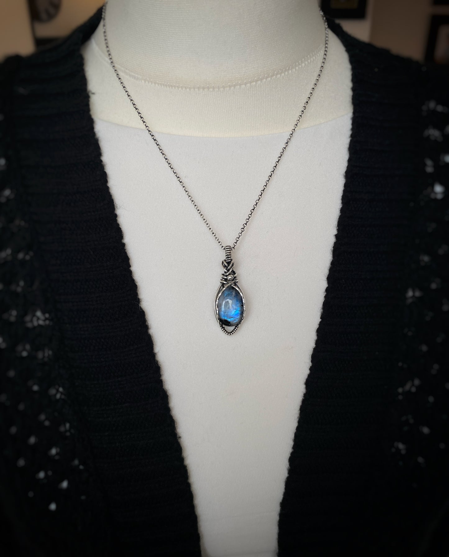 Bright Rainbow Moonstone Necklace