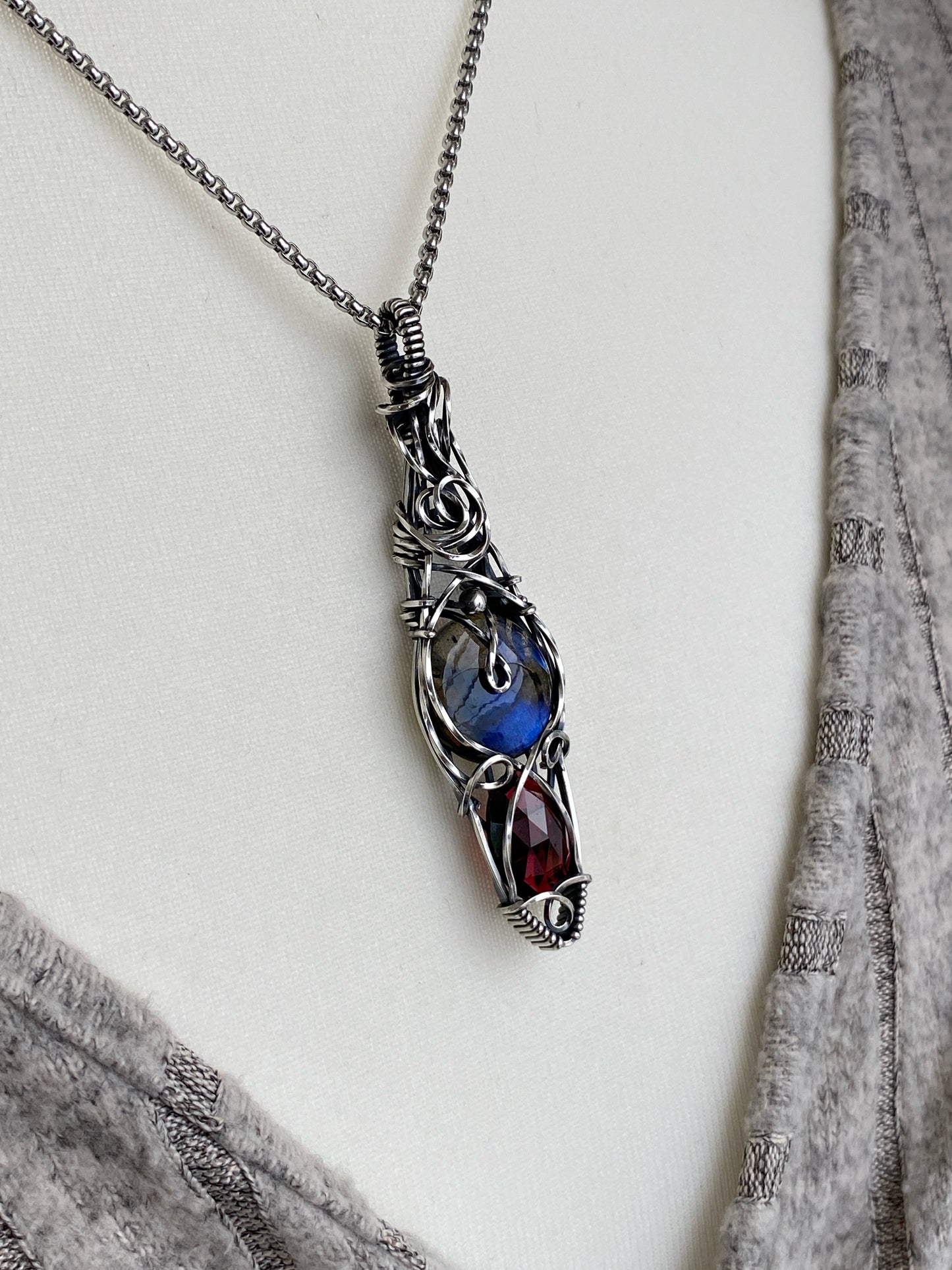 Labradorite & Garnet Necklace *Discounted