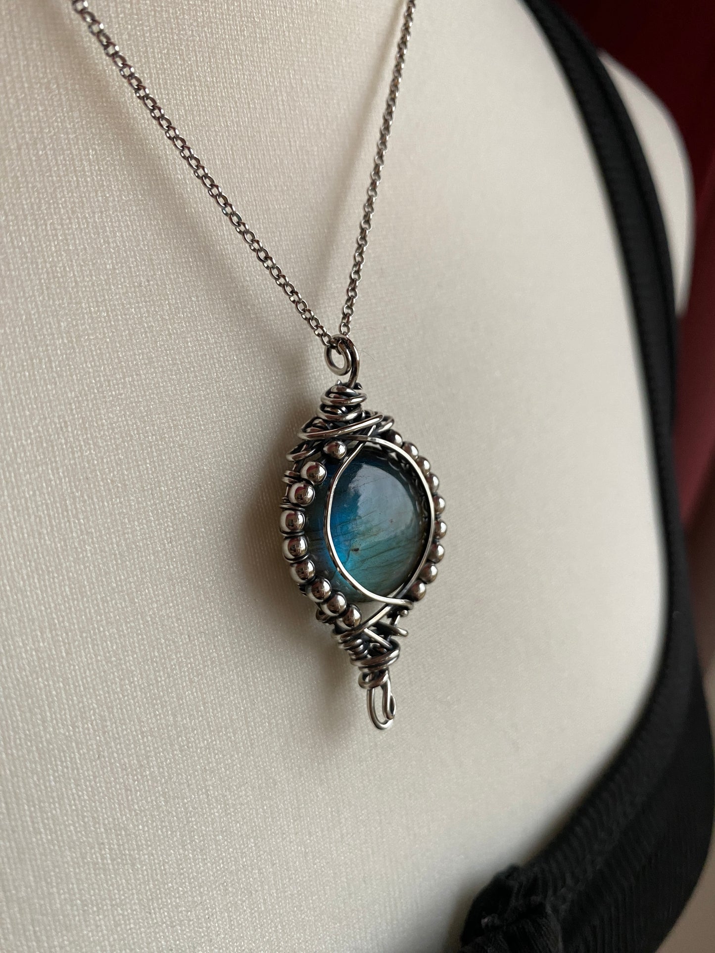 Gorgeous Labradorite Sterling Silver Necklace