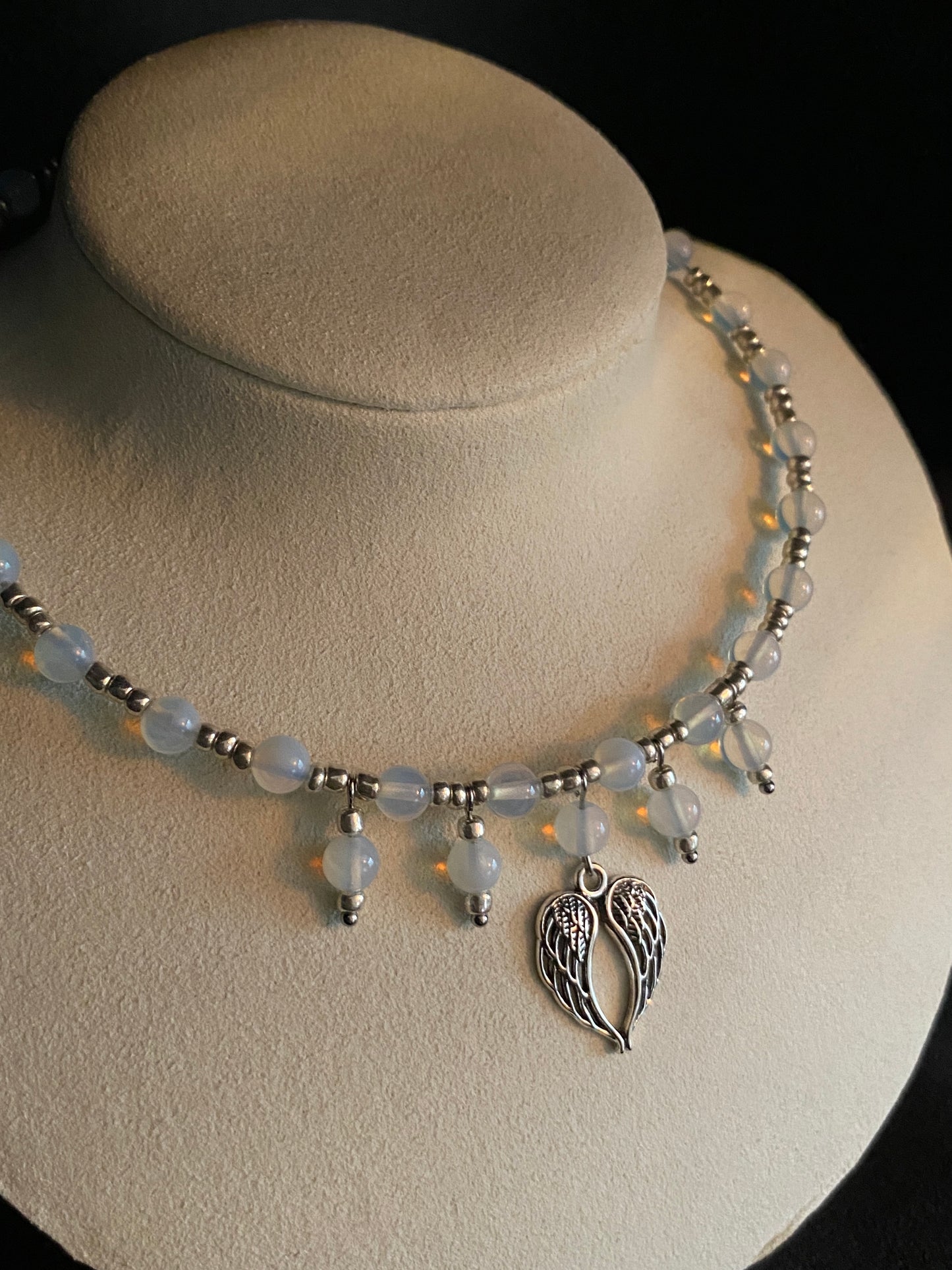 Opalite & Angel Wing Choker