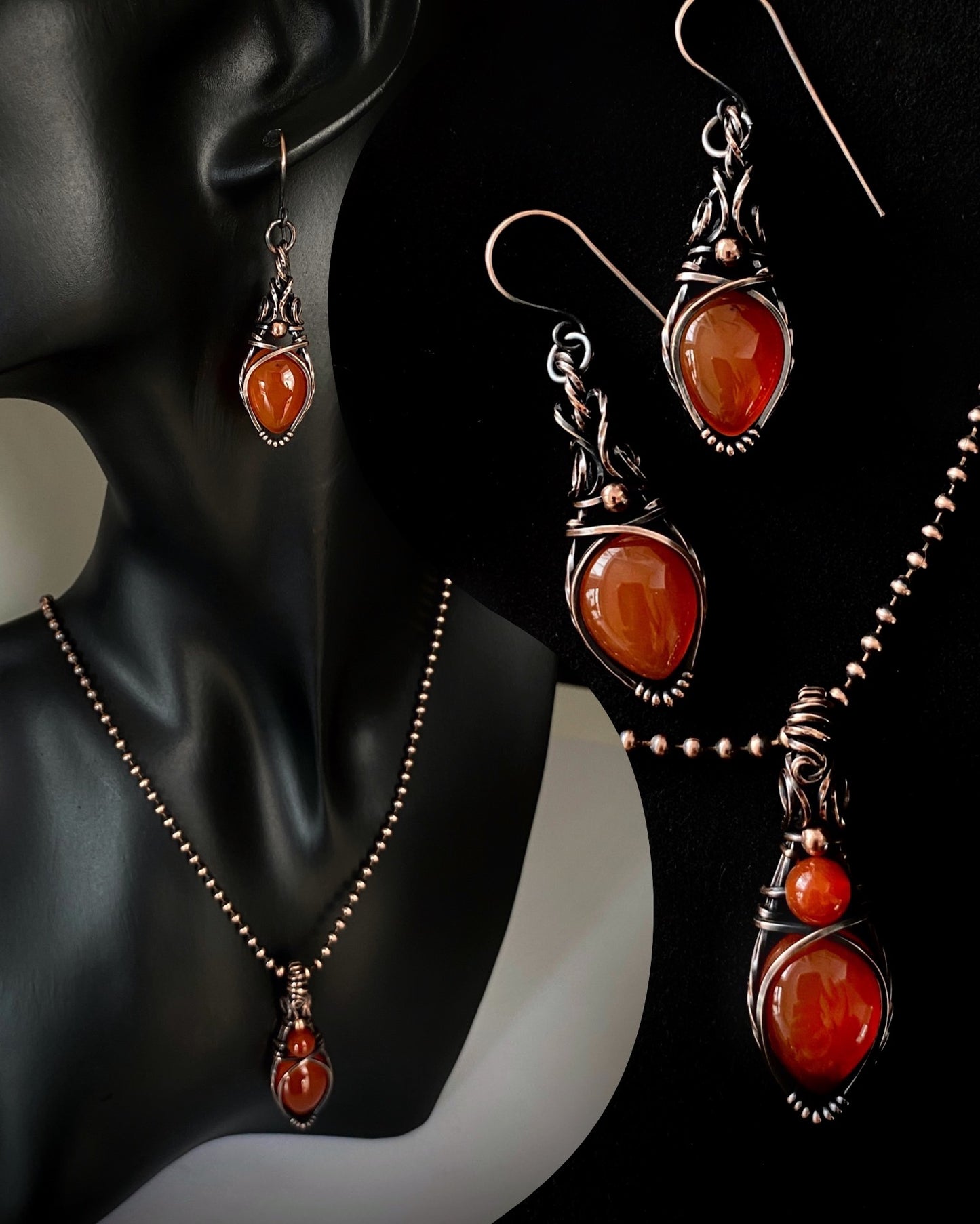 Carnelian Necklace & Earring Set