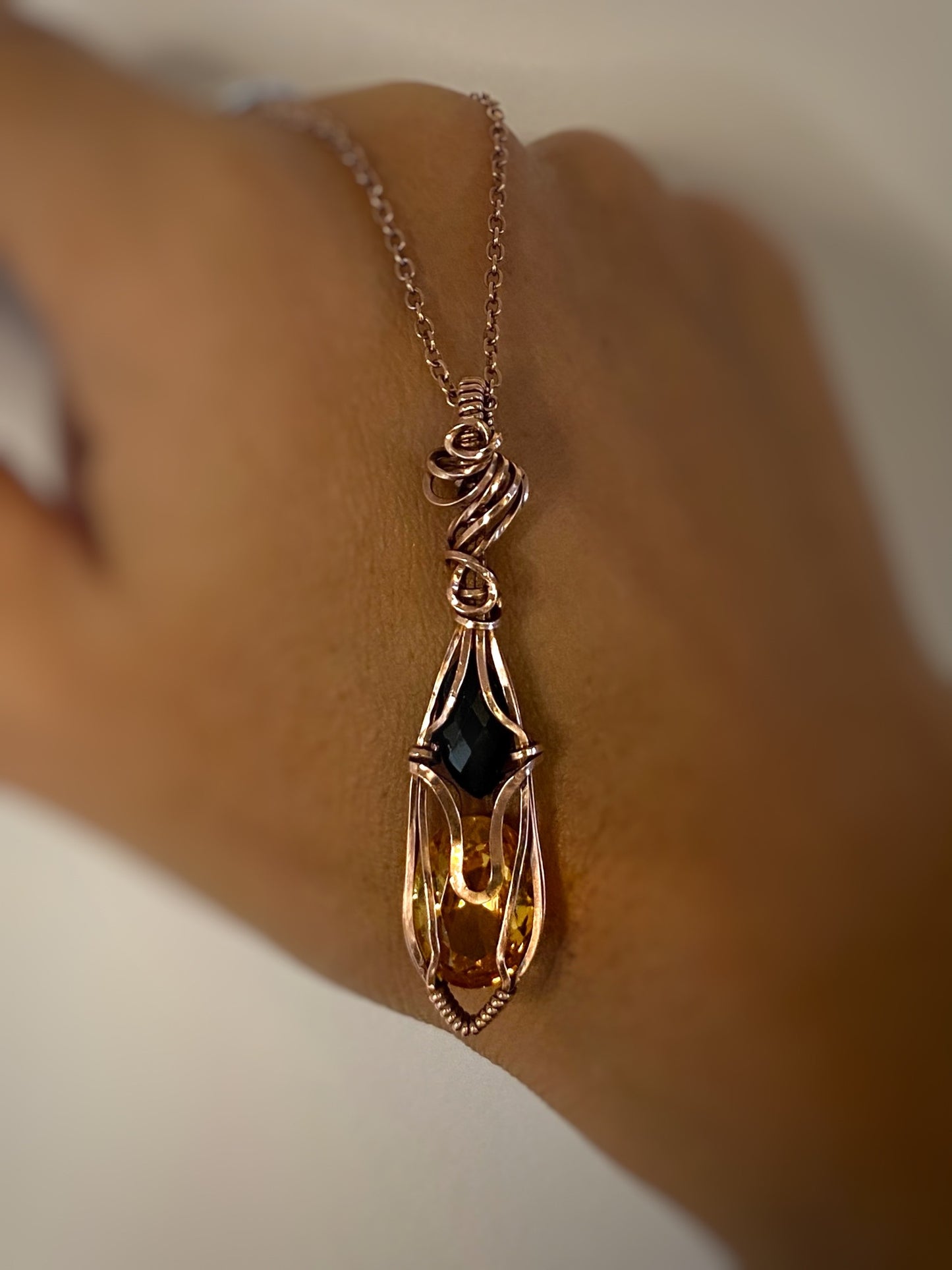 Citrine and Black Onyx Necklace