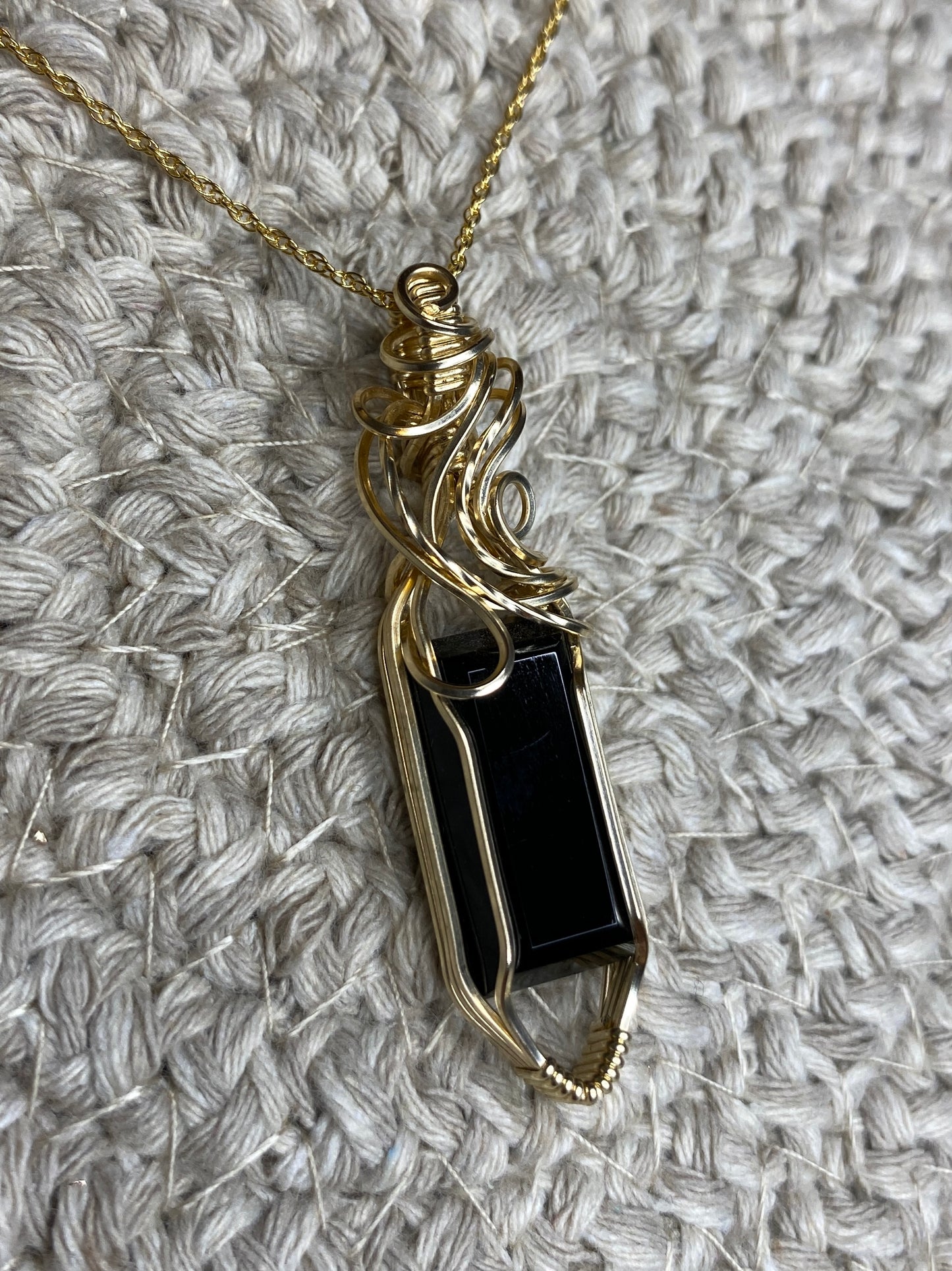 Black Onyx 14k Goldfill Necklace