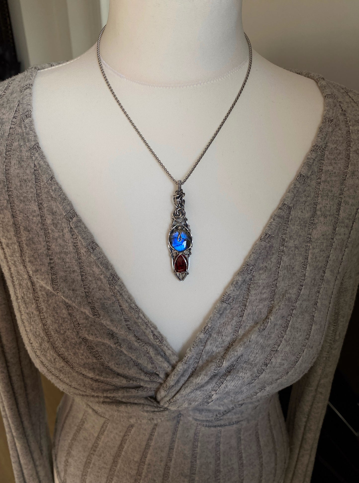 Labradorite & Garnet Necklace *Discounted