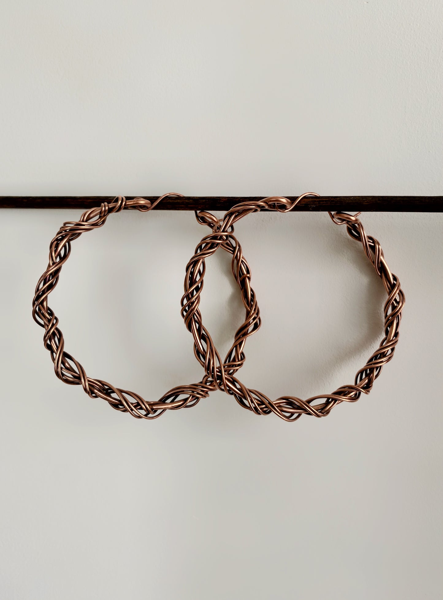 Large Copper Hoop Earrings (Hinged)