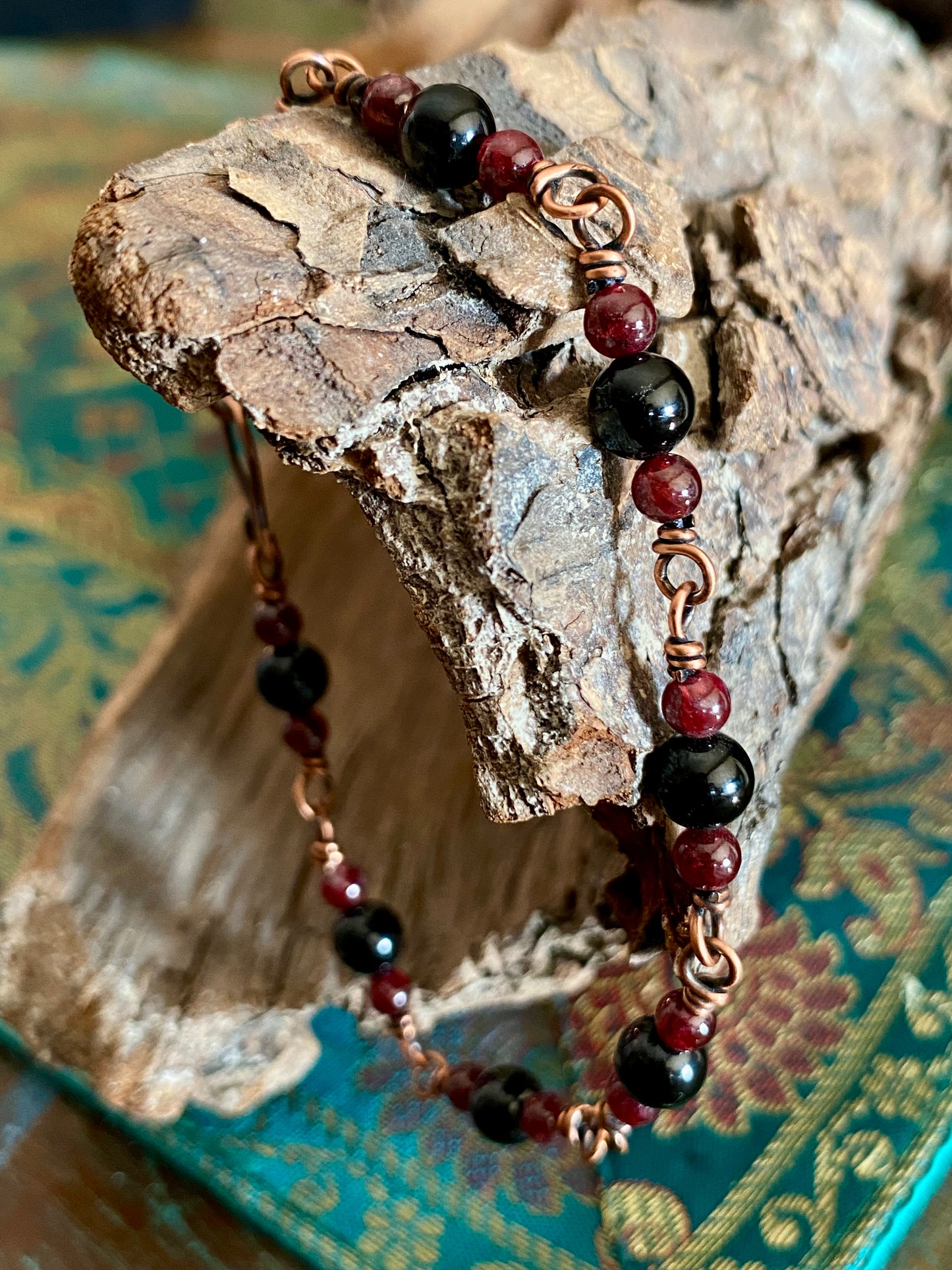 Black Tourmaline & Garnet Bracelet