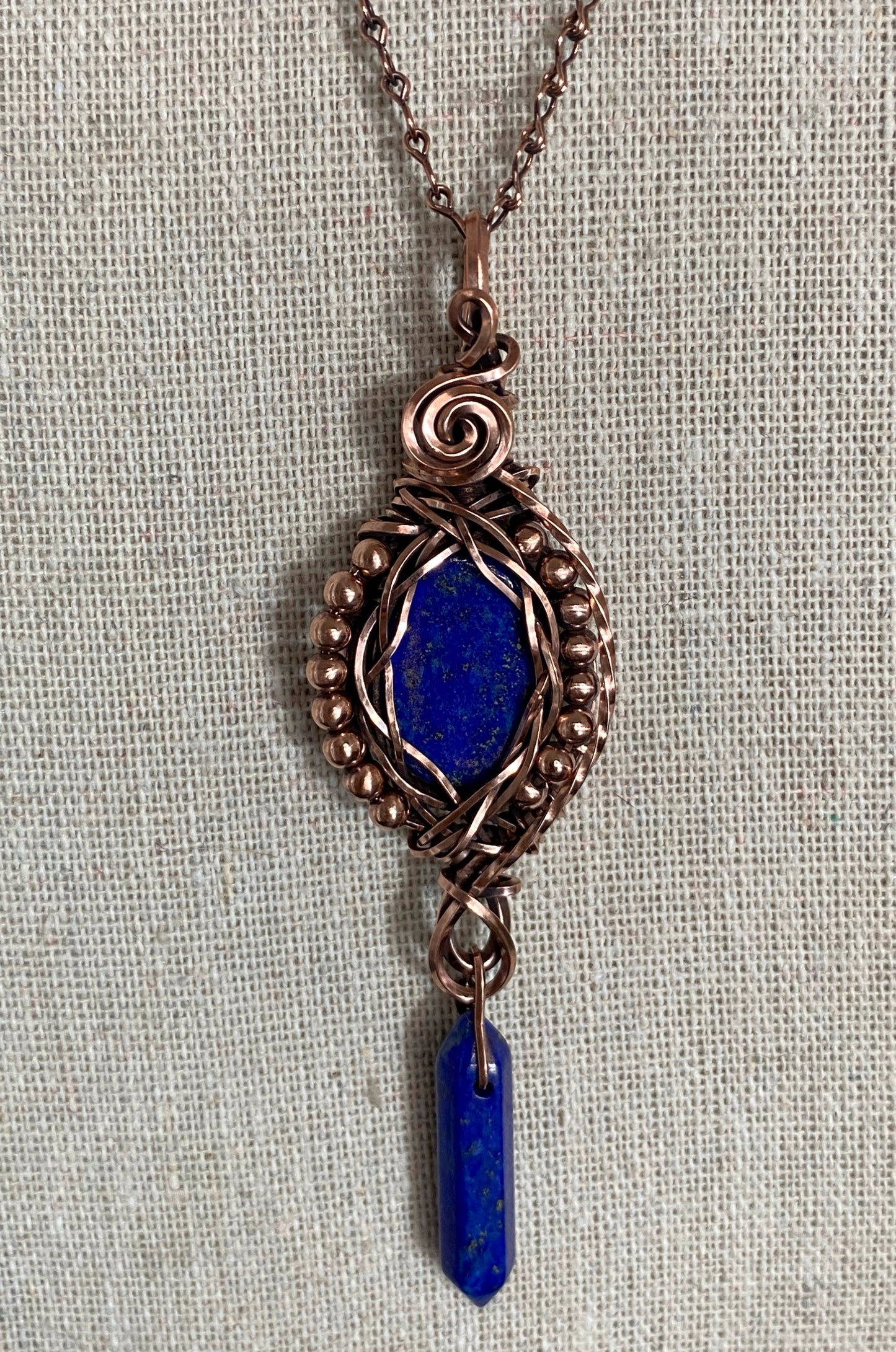 Lapis Lazuli Solid Copper Necklace