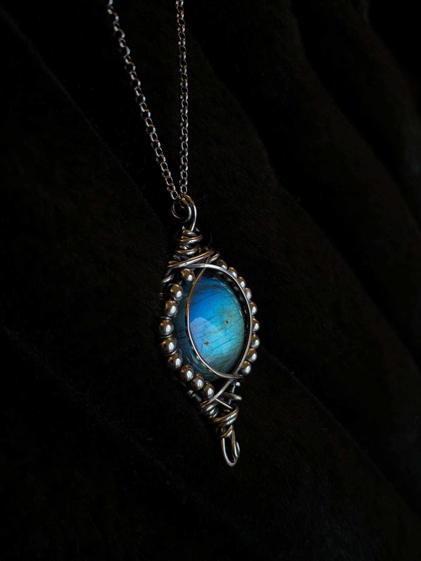 Gorgeous Labradorite Sterling Silver Necklace