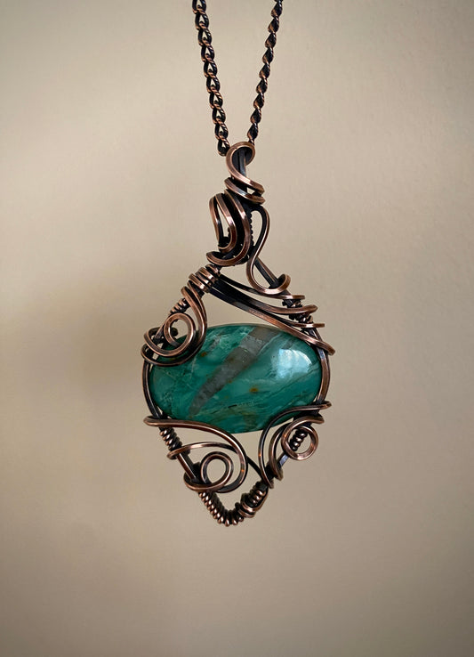 Landscape Copper Smithsonite Pendant