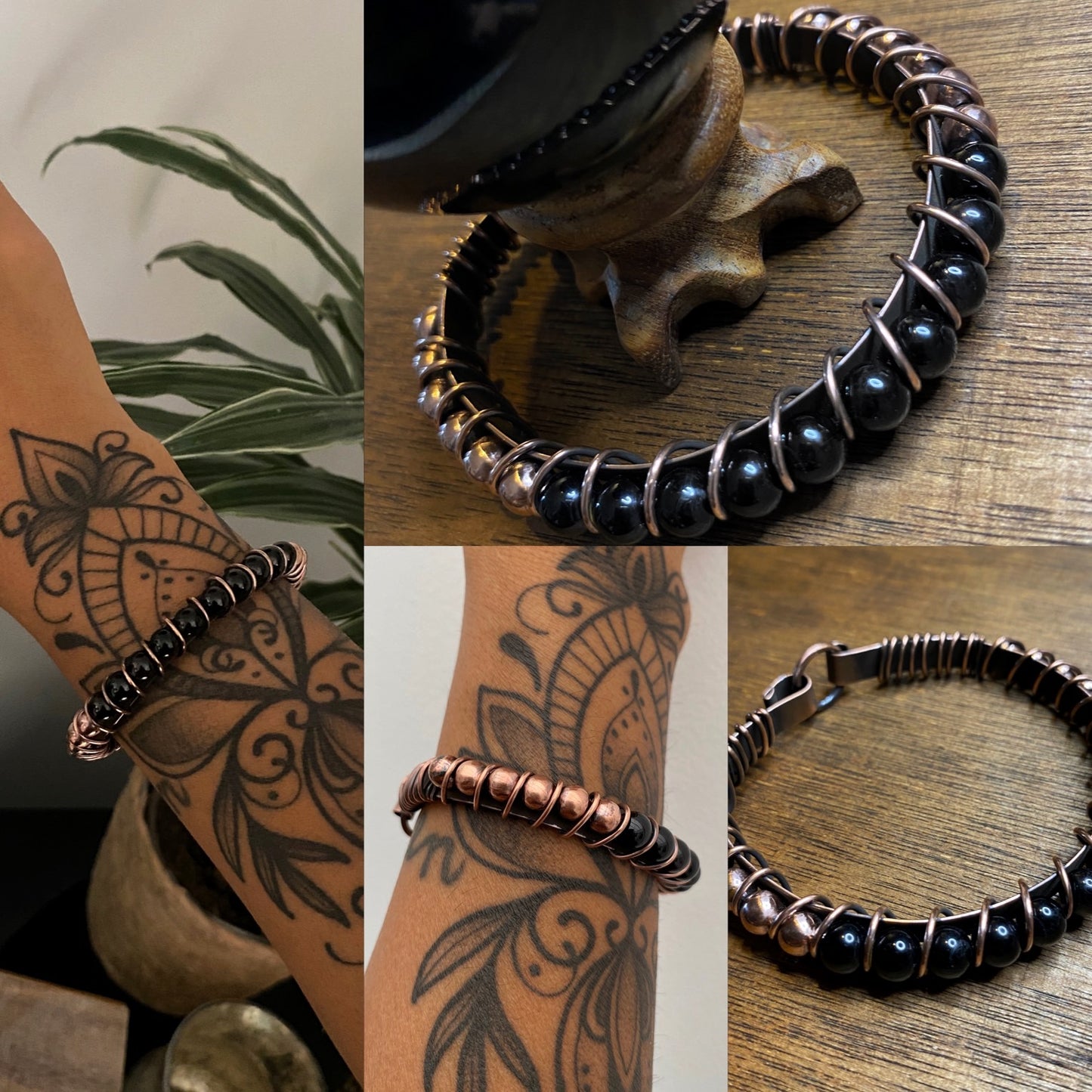 Black Tourmaline & Copper Bracelet