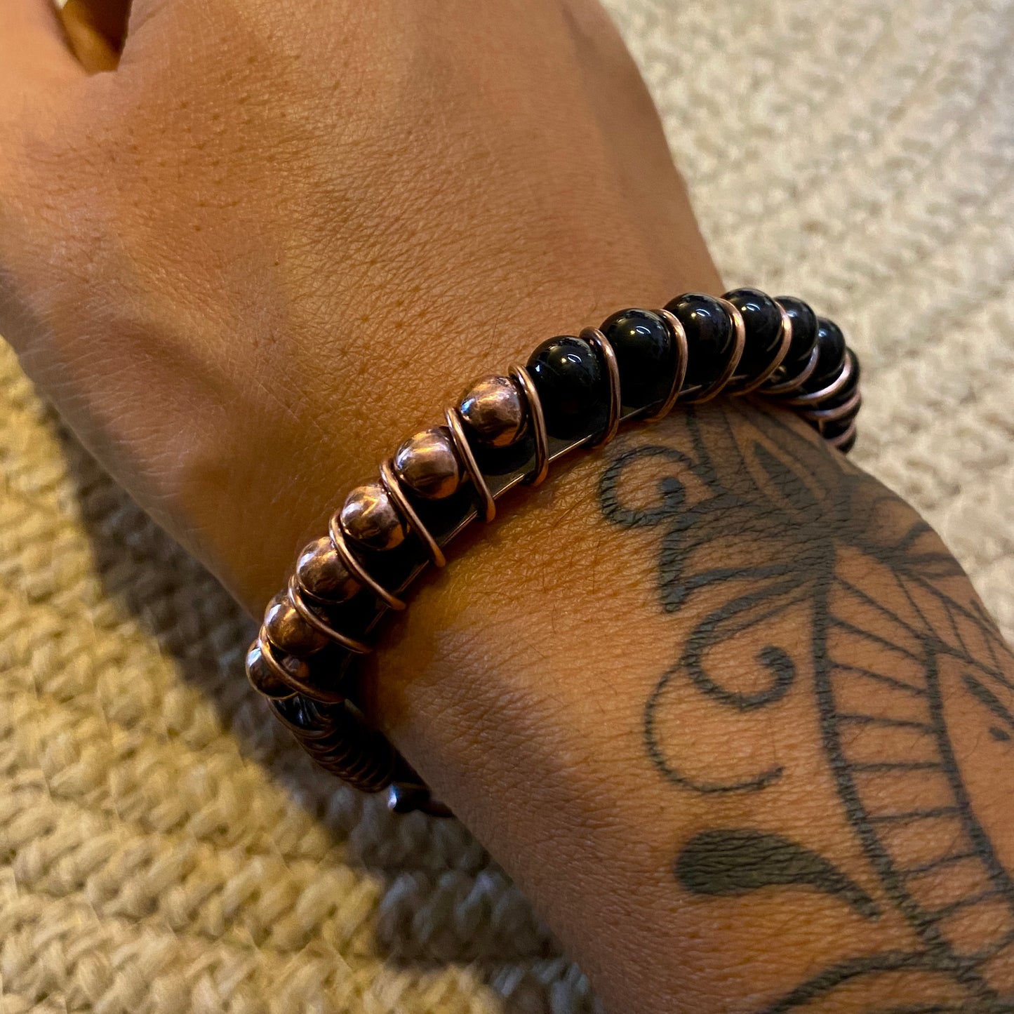 Black Tourmaline & Copper Bracelet